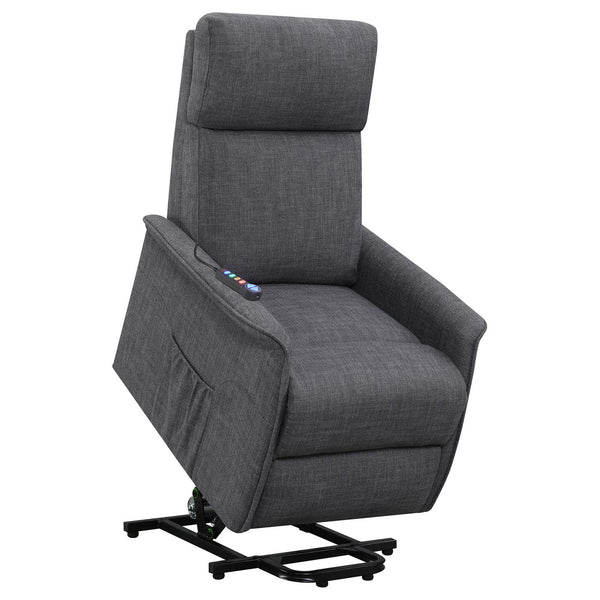 English Elm Charcoal Power Lift Recliner with Massage Function, Memory Foam Pocket Coil Seat & Smooth Recline B062P153841