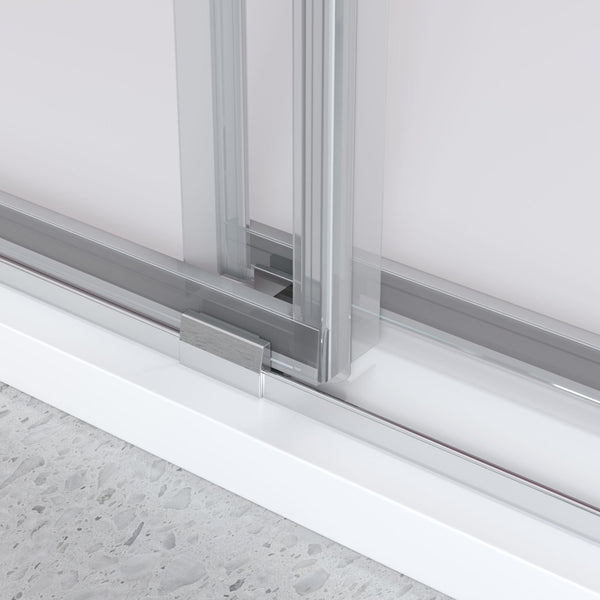 English Elm 62'' Frameless Double Sliding Shower Door Clear Tempered Glass Chrome Hardware Spa Bath B133P156466