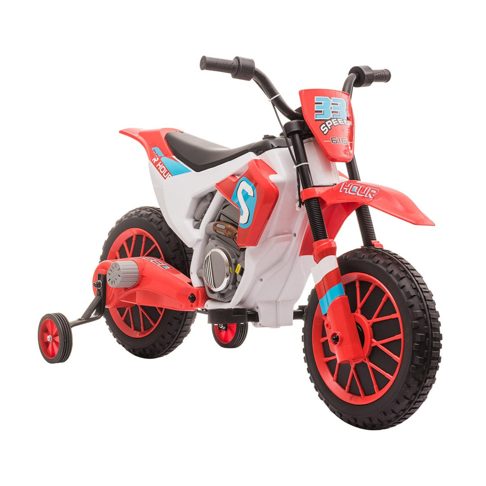English Elm 12v Kids Electric Dirt Bike Ride on Toy with Training Wheels and Rechargeable Battery W2225P155638