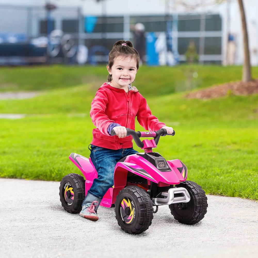 English Elm 6v Kids Battery Powered Toddler Atv Quad Ride on with Steel Frame Forward Reverse Pink W2225P155633