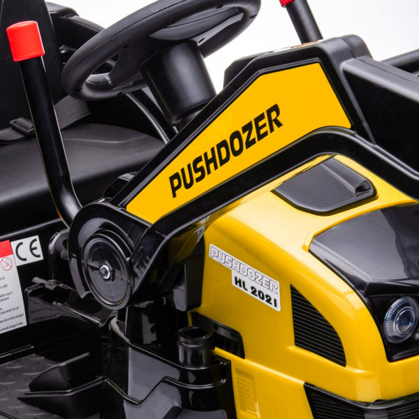 English Elm 6v Kids Electric Ride on Excavator with Adjustable Bucket Realistic Sounds Headlights W2225P155642