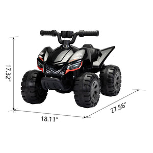 English Elm Kids Battery Powered Ride on Atv Quad with Led Fog Spray and Engine Sounds Black W2181P155600