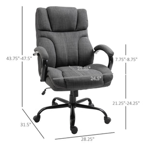 English Elm 500lbs Big and Tall Office Chair Wide Seat Ergonomic Executive Computer Chair Linen Grey, Heavy-Duty Comfort and Adjustable Tilt for Long Workdays W2225P155595