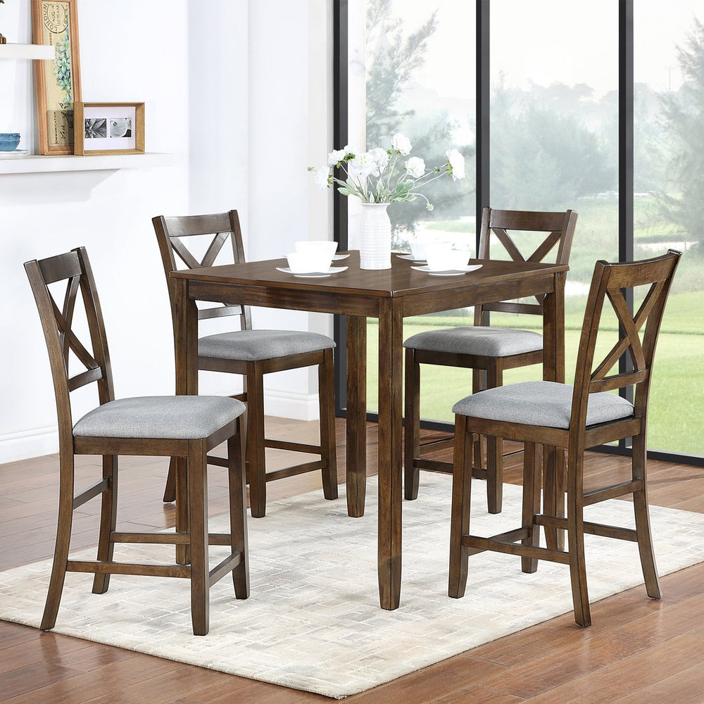 English Elm Counter Height Chairs Set Of 4 - Stylish Barstools With Padded Seats For Dining Room & Kitchen W1998126383