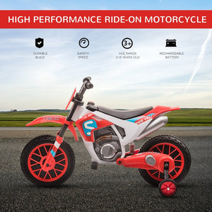English Elm 12v Kids Electric Dirt Bike Ride on Toy with Training Wheels and Rechargeable Battery W2225P155638