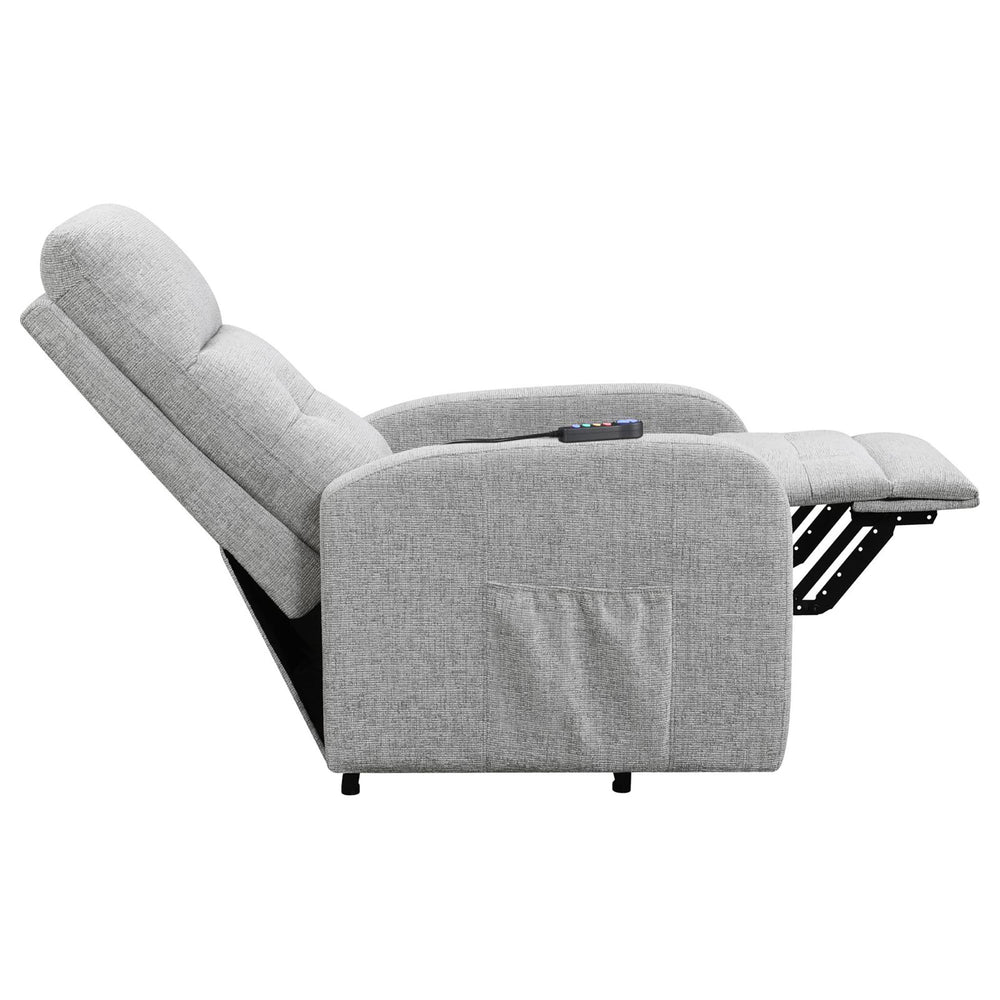 English Elm Grey Tufted Power Lift Recliner Chair with Performance Chenille, Foam Comfort, Wood Frame & Ease of Use B062P153855