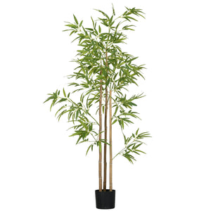 English Elm 6FT Artificial Bamboo Tree in Black Nursery Pot, Realistic 924 Leaves, Durable Indoor Decor (90) W2225P155575