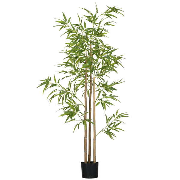 English Elm 6FT Artificial Bamboo Tree in Black Nursery Pot, Realistic 924 Leaves, Durable Indoor Decor (90) W2225P155575