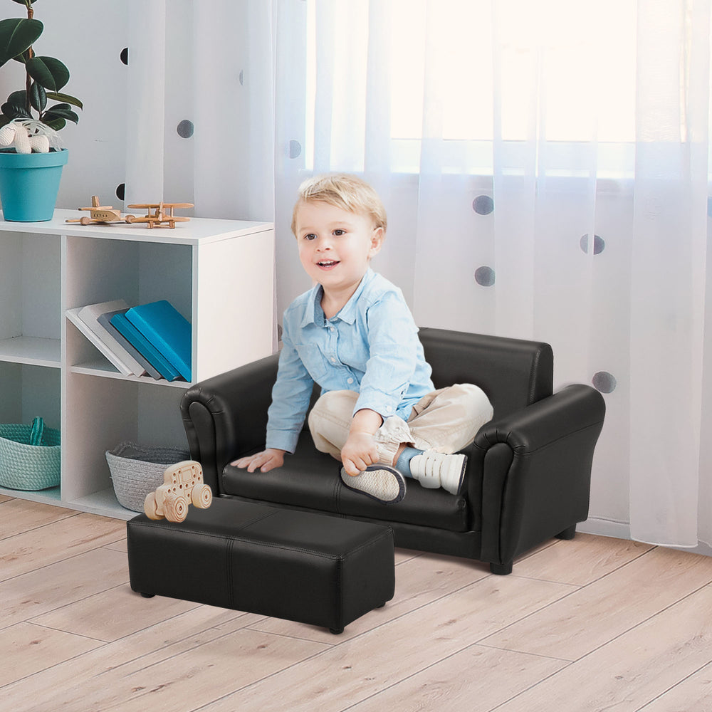 English Elm Kids Sofa Set With Footstool - Cozy, Modern Kids Couch For Playroom, Nursery & Living Room Use W2225P155609