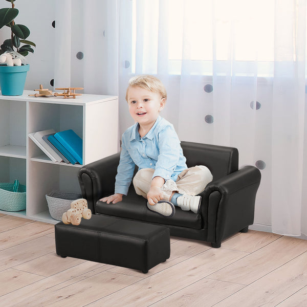 English Elm Kids Sofa Set With Footstool - Cozy, Modern Kids Couch For Playroom, Nursery & Living Room Use W2225P155609