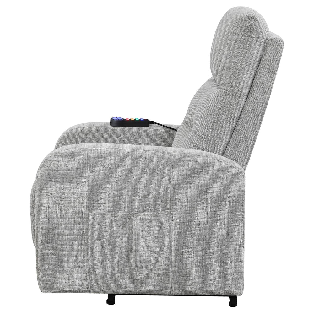 English Elm Grey Tufted Power Lift Recliner Chair with Performance Chenille, Foam Comfort, Wood Frame & Ease of Use B062P153855
