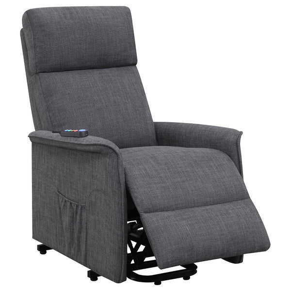 English Elm Charcoal Power Lift Recliner with Massage Function, Memory Foam Pocket Coil Seat & Smooth Recline B062P153841