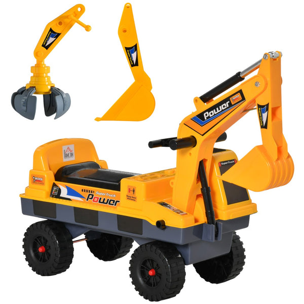 English Elm No Battery Needed Kids 2 in 1 Ride on Excavator Digger with Claw Lights Music W2225P155627