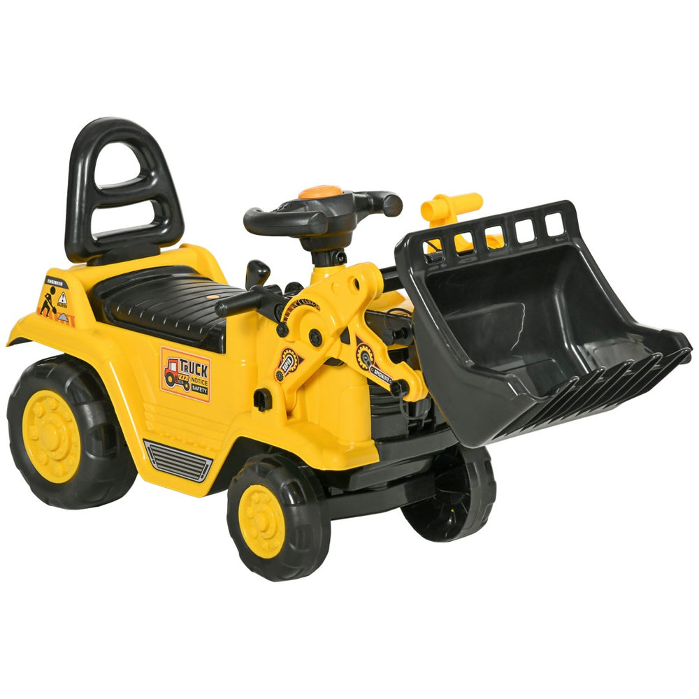 English Elm Ride on Kids Excavator Toy with Shovel Pull Cart Storage Horn Outdoor Digger W2225P155629
