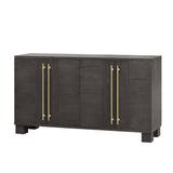 Hearth and Haven Trexm Wood Traditional Style Sideboard with Adjustable Shelves and Gold Handles For Kitchen, Dining Room and Living Room (Taupe) WF317097AAN