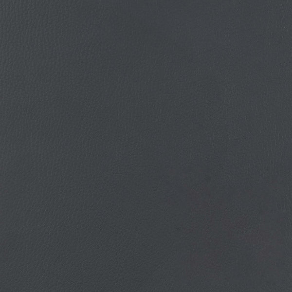 English Elm Grey Tufted Round Ottoman with Bonded Leather, High-Resiliency Foam Cushion and Chrome Base, Modern Accent Seat B062P153812