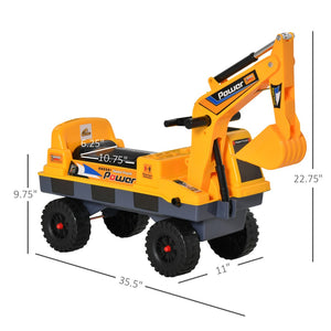 English Elm No Battery Needed Kids 2 in 1 Ride on Excavator Digger with Claw Lights Music W2225P155627