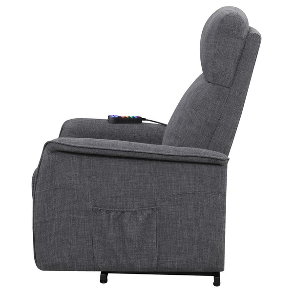English Elm Charcoal Power Lift Recliner with Massage Function, Memory Foam Pocket Coil Seat & Smooth Recline B062P153841