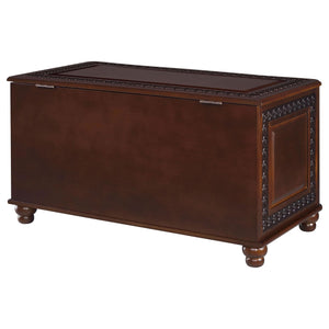 English Elm Deep Tobacco Elegant Flip-Top Cedar-Lined Storage Chest with Ample Space, Rubberwood Veneer Finish B062P153828