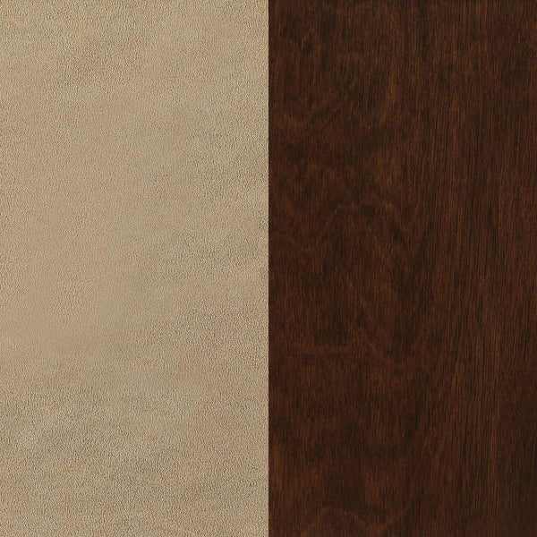 English Elm Tan Upholstered Game Chair with Casters, Tobacco Hardwood Frame, Seamed Fabric Comfort, Mobile Elegance B062P153808