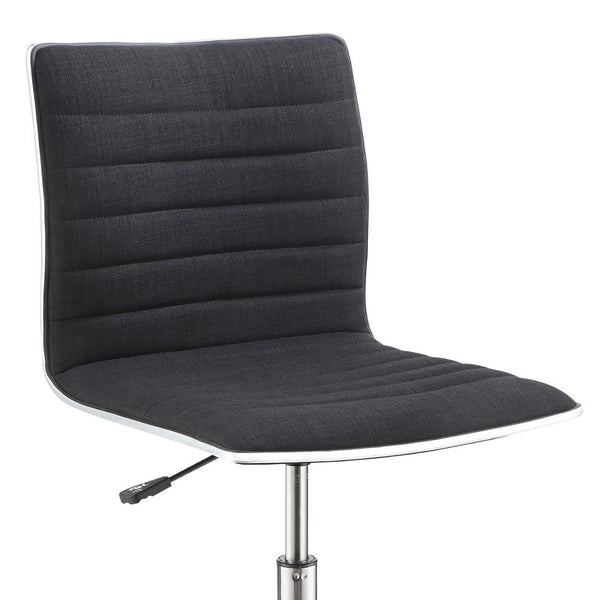 English Elm Black Armless Office Chair With Chrome Base, Adjustable Height & Smooth Casters For Modern Workspaces B062P153794