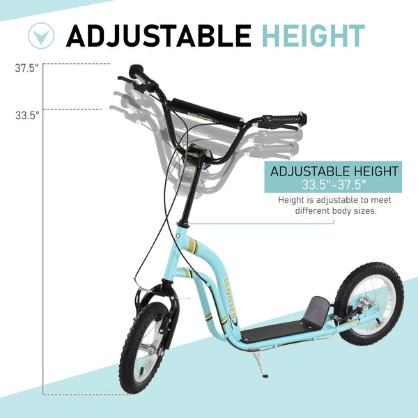 English Elm Youth Steel Frame Kick Scooter with Dual Caliper Brakes and 12 Inch Inflatable Tires W2225P155622
