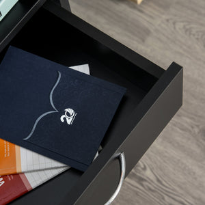 English Elm Mobile Mobile Storage Cabinet Organizer with Drawer & Door, Mobile Printer Stand on Castors, Sleek Black W2225P155582