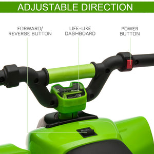 English Elm 6v Kids Battery Powered Toddler Atv Quad Ride on with Steel Frame Forward Reverse Green W2225P155636
