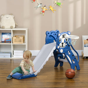 English Elm 2 in 1 Toddler Indoor Slide with Basketball Hoop Pe Plastic Safe Active Play W2225P155616