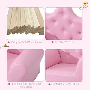 English Elm Kids Sofa Set - Enchanting Upholstered Armchair With Footstool For Toddlers, Pink Princess Design W2225P155607