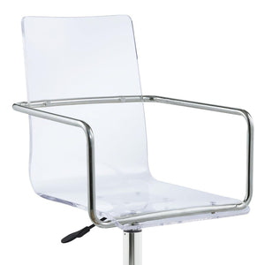 English Elm Clear Acrylic Office Chair with Chrome Frame, Modern Swivel Height-Adjustable Design for Home Office B062P153792