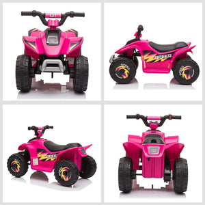 English Elm 6v Kids Battery Powered Toddler Atv Quad Ride on with Steel Frame Forward Reverse Pink W2225P155633