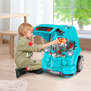 English Elm Kids Truck Engine Workshop Toy 61 Piece Mechanic Set with Sounds and Lights W2225P155632