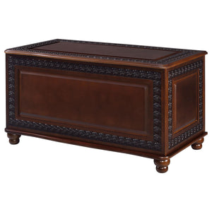 English Elm Deep Tobacco Elegant Flip-Top Cedar-Lined Storage Chest with Ample Space, Rubberwood Veneer Finish B062P153828
