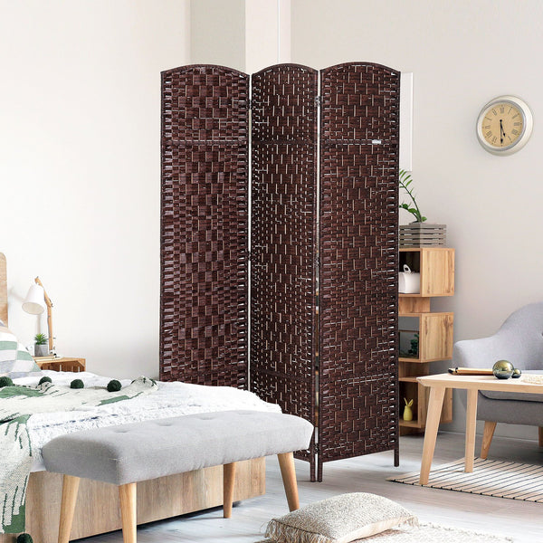 English Elm 6' Tall Wicker Weave Room Divider Screen - Versatile Privacy Solution For Home, Office & Decor W2225P155583