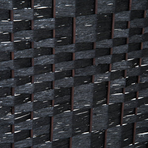 English Elm 6' Tall Wicker Weave Room Divider - Elegant 3-Panel Privacy Screen With Adjustable Hinges, Black Finish W2225P155589