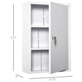 English Elm Kleankin Steel Wall Mount Medicine Cabinet 3 Tier Emergency Box For Bathroom Kitchen, Lockable With 2 Keys, White