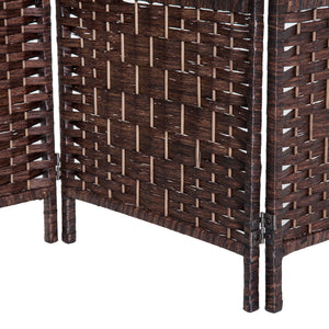 English Elm 6' Tall Wicker Weave 4 Panel Room Divider - Elegant Privacy Screen For Home & Office Spaces W2225P155592