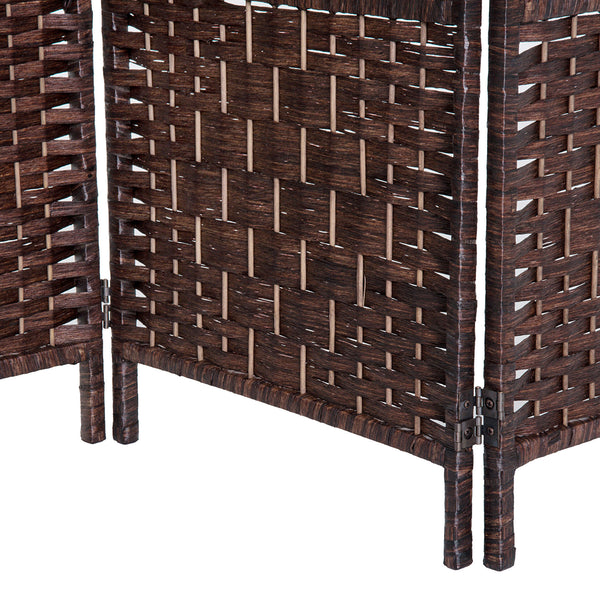English Elm 6' Tall Wicker Weave 4 Panel Room Divider - Elegant Privacy Screen For Home & Office Spaces W2225P155592