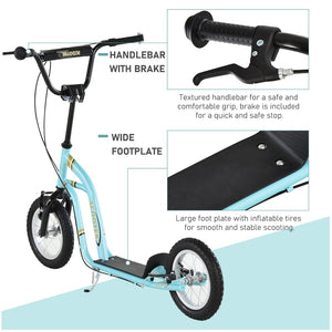 English Elm Youth Steel Frame Kick Scooter with Dual Caliper Brakes and 12 Inch Inflatable Tires W2225P155622