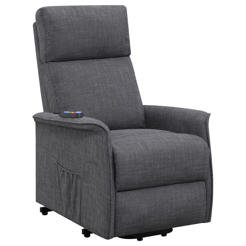 English Elm Charcoal Power Lift Recliner with Massage Function, Memory Foam Pocket Coil Seat & Smooth Recline B062P153841