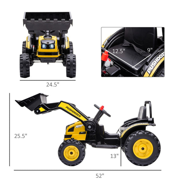 English Elm 6v Kids Electric Ride on Excavator with Adjustable Bucket Realistic Sounds Headlights W2225P155642