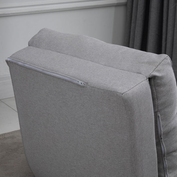 English Elm Convertible Flip Chair Floor Sofa Bed with 5-Position Backrest, Linen Upholstery, Pillows, Gray W2225P155598