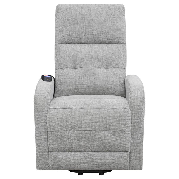 English Elm Grey Tufted Power Lift Recliner Chair with Performance Chenille, Foam Comfort, Wood Frame & Ease of Use B062P153855
