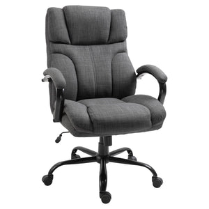 English Elm 500lbs Big and Tall Office Chair Wide Seat Ergonomic Executive Computer Chair Linen Grey, Heavy-Duty Comfort and Adjustable Tilt for Long Workdays W2225P155595