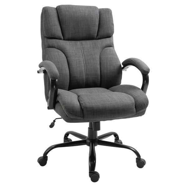 English Elm 500lbs Big and Tall Office Chair Wide Seat Ergonomic Executive Computer Chair Linen Grey, Heavy-Duty Comfort and Adjustable Tilt for Long Workdays W2225P155595