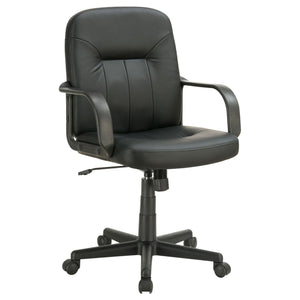 English Elm Black Office Chair Leatherette Swivel with Casters, Padded Contours, Tilt & Height Adjust for Home Office Comfort B062P153798