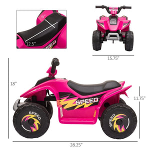 English Elm 6v Kids Battery Powered Toddler Atv Quad Ride on with Steel Frame Forward Reverse Pink W2225P155633