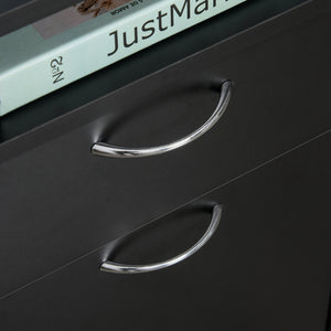 English Elm Mobile Mobile Storage Cabinet Organizer with Drawer & Door, Mobile Printer Stand on Castors, Sleek Black W2225P155582