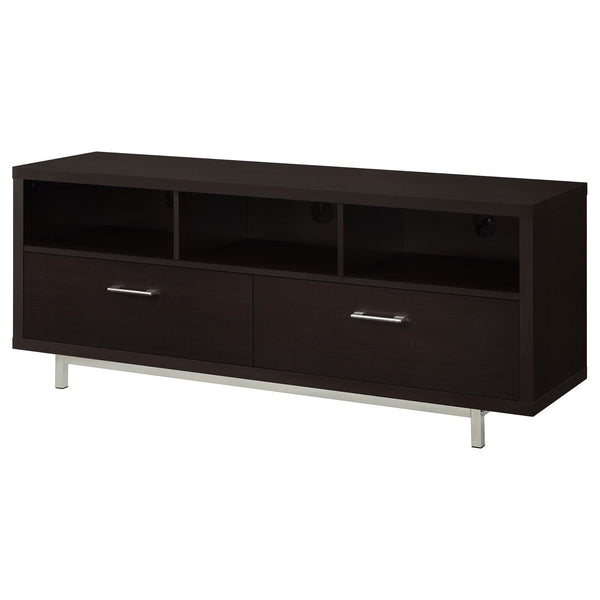 English Elm Cappuccino 60-Inch Tv Console With Drawers And Open Storage - Modern Elegance For Your Living Room! B062P153847